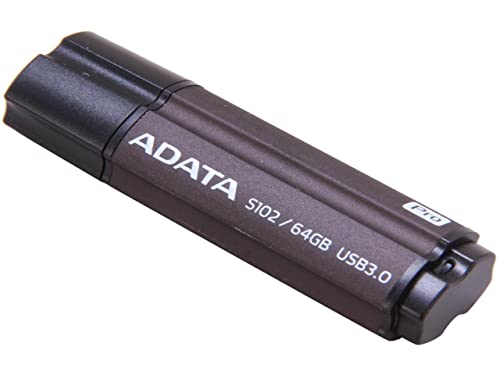 ADATA Superior Series S102 Pro 64 GB USB 3.0 Flash Drive - Titanium (AS102P-64G-RGY)
