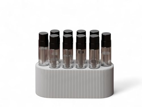 Perfume Sample Organizer for Bathroom or Vanity – Ideal Makeup and Skincare Storage, Desk and Bathroom Counter Organizer, Gift for Her ((PURE WHITE) Fits 2mL Perfume Samples (Standard Size))