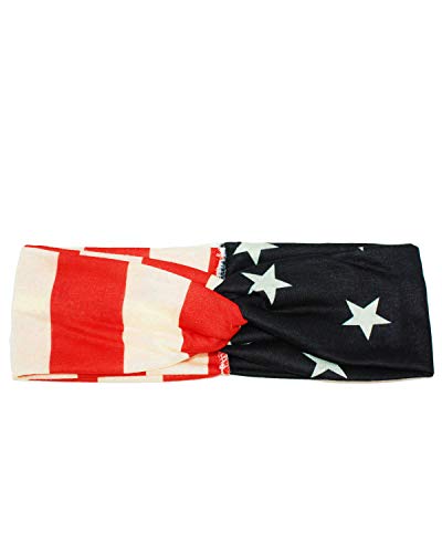 Sidecca Vintage Style USA American Flag Twist Turban Knot Stretch Headband