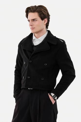 Image of SNITCH Men Casual & Formal Jacket | Regular Fit Notch Lapel Solid Design & Buttoned Closure | Premium Polyester Fabric & Woven Texture For Office