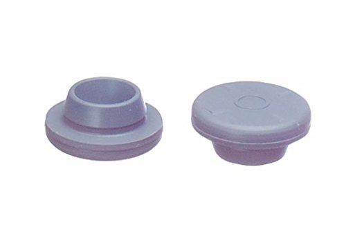 KIMBLE CHASE LIFE SCIENCE 73827-21 Gray Butyl Rubber Stopper, 21 Fits GPI Aluminum Seal Finish