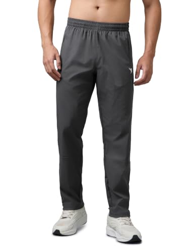 Image of TECHNOSPORT Men's Solid Slim Fit Sports Track Pants with TS LYTRA | Quick-Dry, Moisture-Wicking, UPF 50+ & Odour-Resistant Activewear for Gym, Running & Training