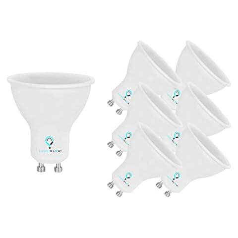 LumeGlow GU10 Spotlight LED Light Bulb | 5W Energy-Saving Bulb (40W Equivalent) | Classic Shape | Long Life (50,000 Hours) | (6, Cool White 6000k) Cover