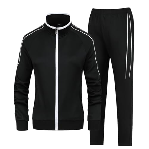Women's 2 Pieces Athletic Tracksuit Full-Zip Workout Sweatsuit with Active Jackets and Pants2