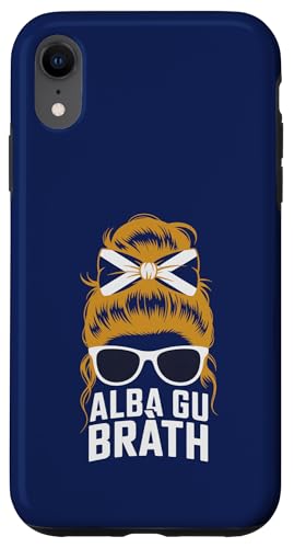 National SCOTLAND Girl Messy Bun Cheer �^�[�^�� �v���C�h �J���g���[ �X�}�z�P�[�X iPhone XR �p