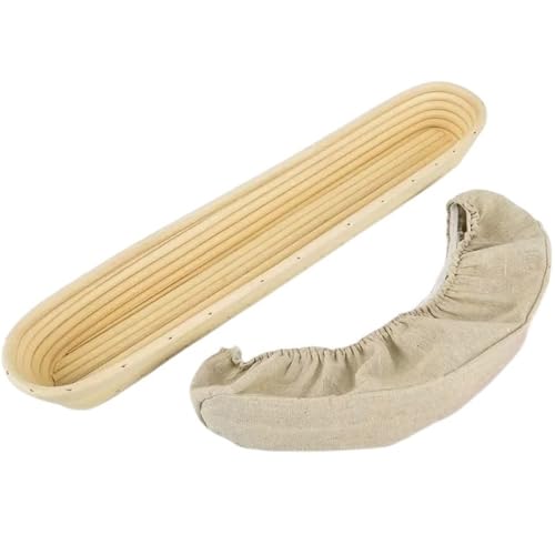1 recipiente for fermentación con forro de tela for herramienta de cocina, cesta for fermentación de masa y pan de 34-54,5 cm de largo.(34X10X5.5CM)