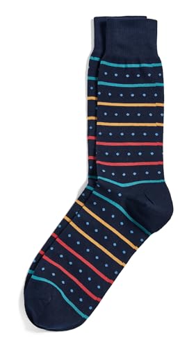 Paul Smith Men's Iago Spot Stripe Socks, Navy, One Size