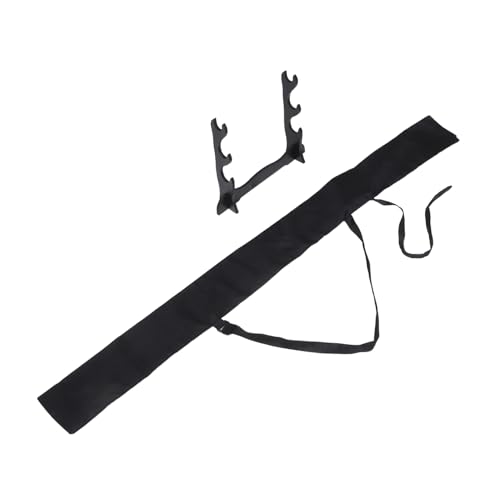 GALPADA Elegant Sword Display Stand 1 Set Wooden Three-layer Stand Knife Holder Sword Bag Wall Mount Knife Organizer Shelf Blade Rack for Home or Martial Arts Studio
