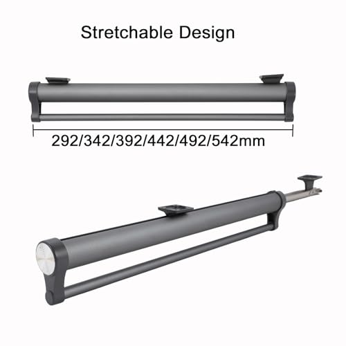 Ausziehbare Kleiderstange für Garderobenschrank, Aluminiumlegierung Robust Verstellbarer Kleiderstange Schrank,Speicherplatz Sparen (Grau, 492mm)