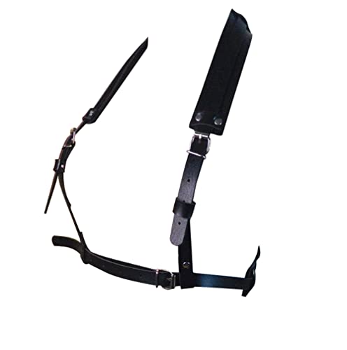 Image of Men's Black Leather Body Chain Chest Harness Belt Shoulder Straps Adjustable Buckle Straps Costume Party Carnival