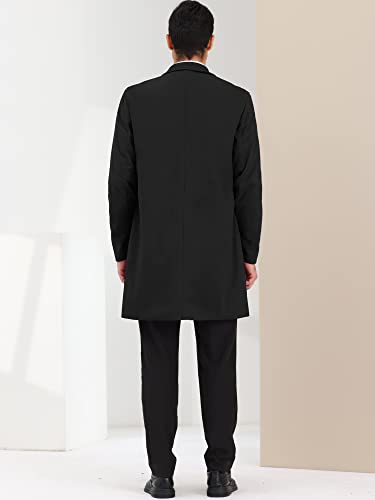 Image of Lars Amadeus Men's Trench Coat Notch Lapel Single Breasted Classic Long Pea Coats Overcoat