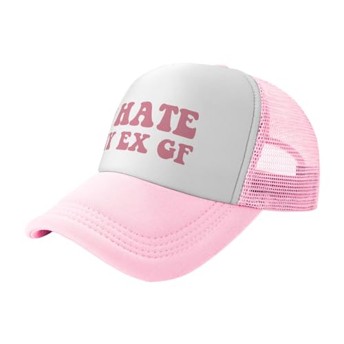 Image of Put It On My Boyfriends Tab Trucker Hats for Women Pink Men Humor Gift Pink Hats for Men