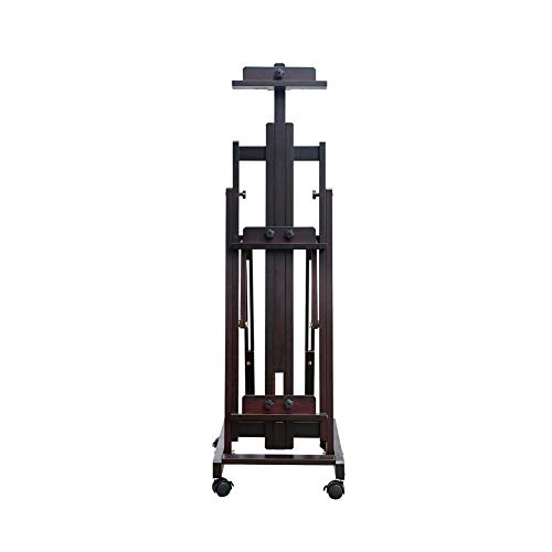 Estudio Caballete Grande H-Frame, versátil Artista de Madera de Haya Pintura de Caballete Caballete Soporte Ajustable, Muebles e inclinación Plana Disponibles R/19/11/1 (Color : Walnut)