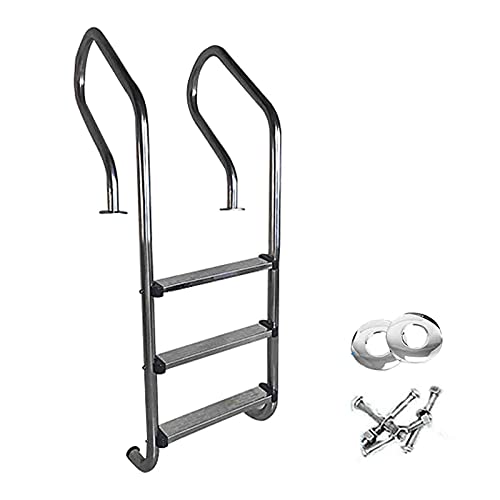 Escalera para piscina con 3 peldaños y pasamanos miniatura 1