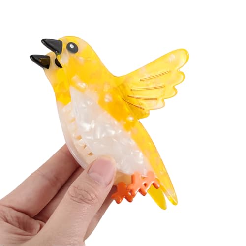 Decorative Bird Hair Clip Personalized Yellow Canary Design Acetate Material Safe & Textured Hair Accessory for Women Girls Gift
