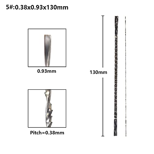 Aurorad 144pcs 130mm Spiral Scroll Saw Blades Set For Cutting Jewelry Metal And Stone Wire Saw Blade For Wood Hand Craft Tools (Size : 144pcs NO 5)