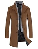 APTRO Men's Wool Trench Coat Winter Hoodie Coat Premium Business Top Coat Wool Jacket 1911 Camel M