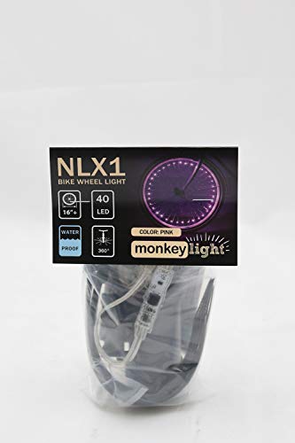 Monkey Light NLX1 LED Bike Wheel Lights, USA Assembled. Mother's Day Basket Stuffing White Elephant Gifts Seniors 2020 Teens Cycling Gift for Girls Active Mens Night Rides Outdoor Festival. (Pink) - Thumbnail 4