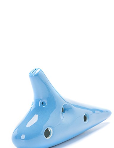 ”Joy Of Wood Thrush” 12 Hole Alto C Ceramic Ocarina In Exquisite Craft (Water Blue) #TOP3