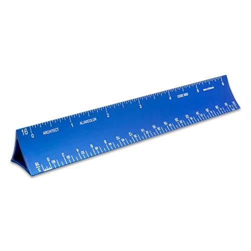 Image of Alumicolor 6-inch Aluminum Architect Hollow Scale for School, Office, Art and Drafting, 6IN, Blue