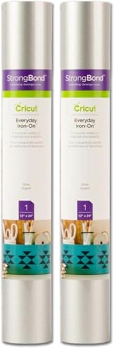 Image of Cricut Everyday Iron On - Silver, 3-Pack of 2ft Rolls (12 inchx24 inch), 6ft Total - HTV Heat Transfer Vinyl for Shirts, Apparel, Hats & More - Compatible with Maker & Explore Machines
