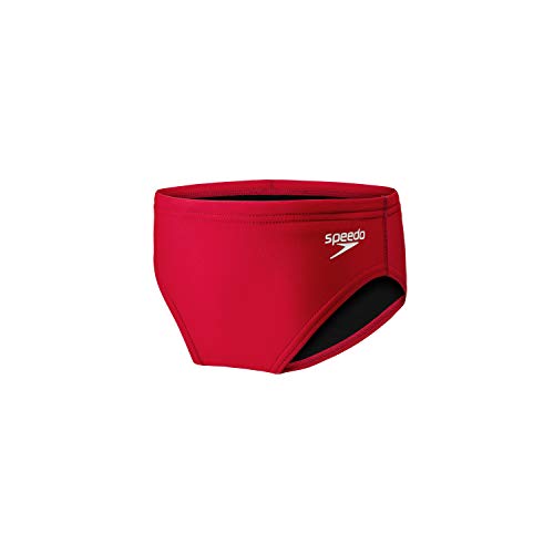 Speedo Boy s Swimsuit Brief PowerFlex Eco Solid Youth True Red, 24