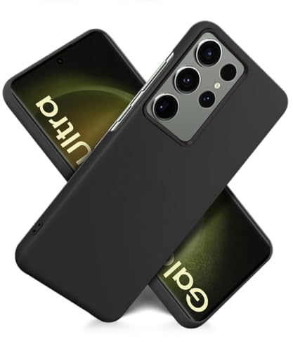 Image of WOW IMAGINE Slim Frameless Back Cover for Samsung Galaxy S23 Ultra 5G | Ultra Thin Lightweight Design & Camera Protection | Soft Matte Silicone Flexible Mobile Case (Black)