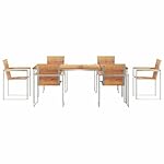 Garten Essgruppe Teak & Edelstahl für 6 Personen Braun