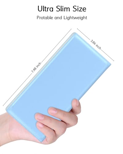 Image of Nipichsha Womens Wallet, RFID Slim Wallets for Women, Thin Ladies Credit Card Holder Purse, Cute Leather Bifold Clutch Billfold with 11 Card Slots & ID Window, Blue