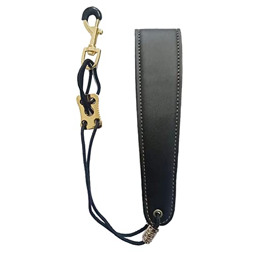 Adjustable Soft Leather Padded Sax Neck Shoulder Strap with Metal Hook Musical Instrument Accessories for Alto Tenor Baritone Soprano Saxophone (S)