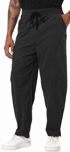 perdontoo Men's Casual Baggy Corduroy Pants Stylish Comfortable Elastic Waist Drawstring Trousers