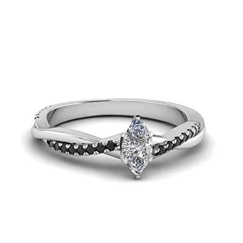 Image of 55Carat Choose Your Gemstone Dainty Infinity Twist Diamond CZ Ring Sterling Silver Marquise Shape Engagement Rings Everyday Jewelry Wedding Jewelry Handmade Gifts for Wife US Size 4 to 12