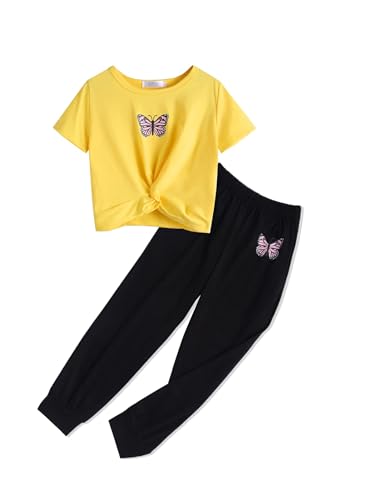 Image of Arshiner Girls Clothing Sets Tie Dye Twist Front Tops & Sweatpants Outfits Sportwear Sweatsuits Tracksuits 4-13 Year