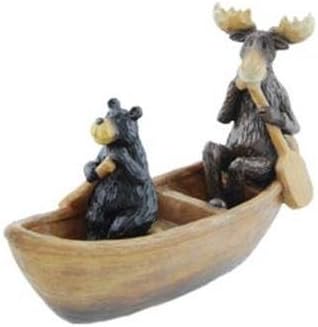 Bear & Moose Canoeing Figure, 6-inch