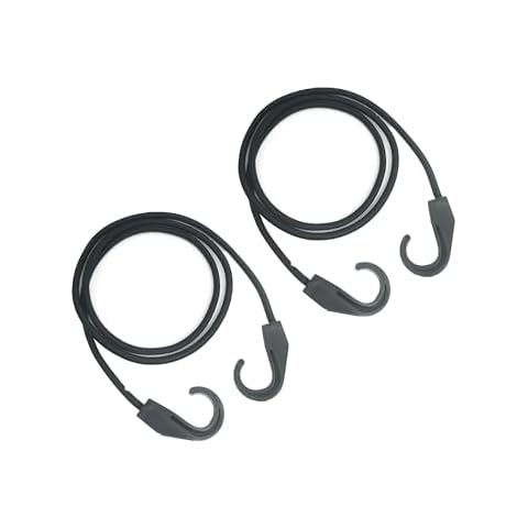 ZHJINGYU Elastic Bungee Cord Strap,51 inch to 86 inch with Hooks,Black Bungee Straps,Elastic Strap,Adjustable Bungee Cords,Bungee Ropes with Hooks,Stretch Straps for Cargo,Pack(2) Cover