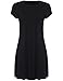 Romwe Women's Short Sleeve Shirt Casual Swing Dress Black XS