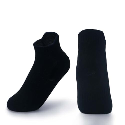 Unisex Athletic Ankle Socks - 6-Pair Multicolor (Black/Gray/White) Breathable Low-Cut Socks one size(8-14)4