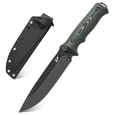 Eafengrow EF128 Fixed Blade Knife DC53 Steel Blade, Two Tone G10 Handle Full Tang Fixed Knifes Straight Knife for Working Camping Hunting Adventure Field EDC Tool Knife(Black) Cover