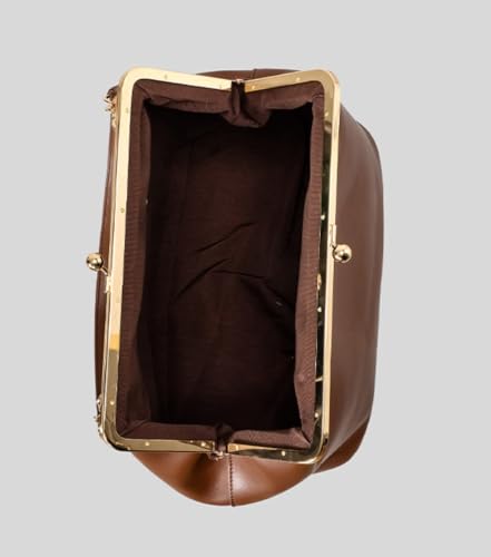 Image of Slouchy Kiss Lock Crossbody Bags Women Crescent KissLock Cross Body Hobo Shoulder Purses Kiss Clasp Hobo Handbags Wallet