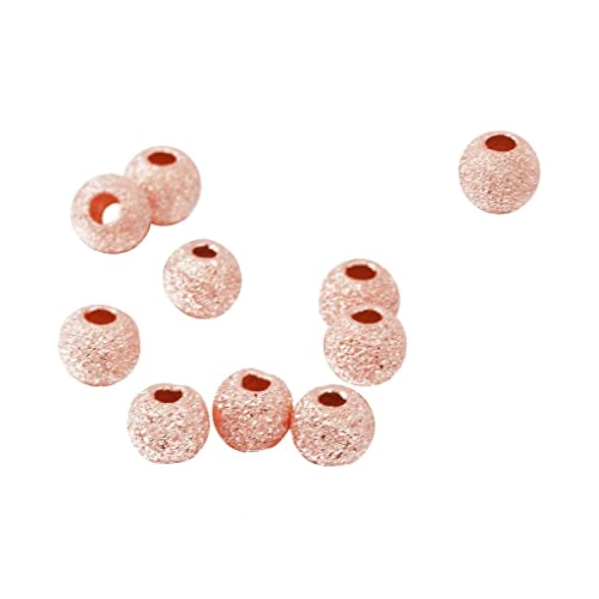 10Pcs 925 Rose Gold Lucky Loose Beads for DIY Bracelet Making