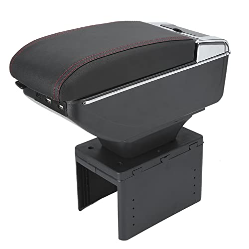 Mittelarmlehne Universal Auto, Mittelkonsole Armlehne Box Auto Armlehne mit USB-Schnittstelle Verstellbar Aufbewahrungsbox für die meisten Fahrzeuge und LKWs