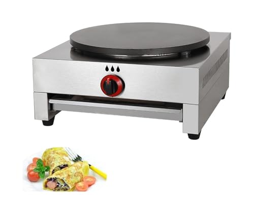 Style1 Professional crêpe Maker Machine pour crêpes, crêpes, gaz, crêpes professionnelles, diamètre 40 cm, avec assiette anti-adhérente, pour Omelettes Tortilla,...