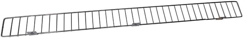 Paquete de 10 estantes cromados para góndola al por menor, riel de protección de valla de alambre frontal, 48 pulgadas de largo x 3 pulgadas de