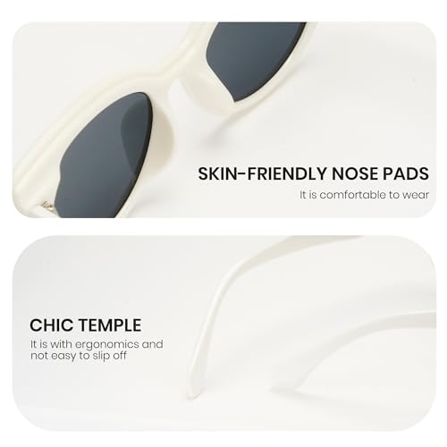 Cyxus Retro Cat Eye Sunglasses For Women Men Oval Thick Frame Vintage Shades UV400 Protection 11594