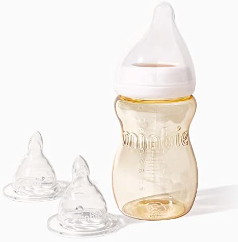 Minbie Newborn Breastfeeding Baby Bottle - Anti Colic & Reflux, BPA Free PPSU