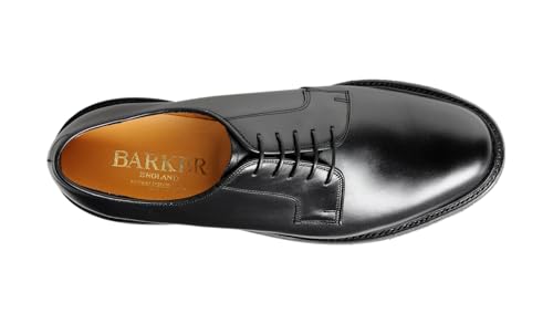Image of BARKER Nairn Men's Lace-Up Oxford Shoes - Handcrafted Luxury Leather Derby Dress Shoes for Formal Wear