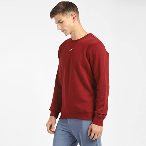 Image of Reebok Men's Cotton Fnd Sweatshirt (H57665 Xs,Merlot,Xs)