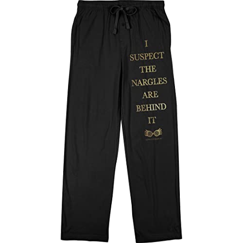 Harry Potter I Suspect The Nargles are Behind It Men's Black Graphic Sleep Pajama Pants
