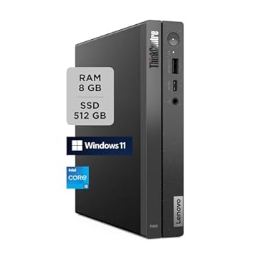 Lenovo - Mini PC Desktop ThinkCentre Neo 50q Gen 4, Pc Fisso Ufficio con Windows 11 Pro, Intel Core i5-13420H - Computer Compatto con RAM 8GB DDR4, 512GB SSD NVMe, Wi-Fi 6, Bluetooth 5.1, USB-C e HDMI