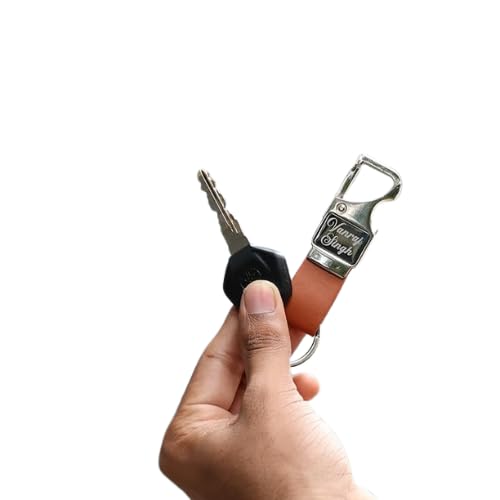Image of Personalized Keychain with Name Engraved I Metal Key Ring I Trendy Stylish Customized Keychains for Men, Husband, Boyfriends, Brother, Dad, Home, Office, Car & Bike